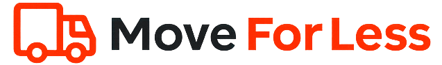 Move For Less logo with orange moving truck icon and black and orange company name
